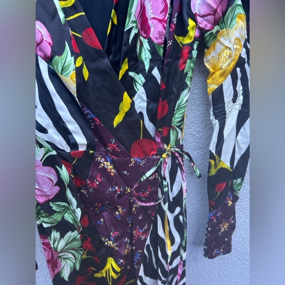 ATTICO VICTORIA floral SATIN AND VELVET DRESS - Picture 11 of 16